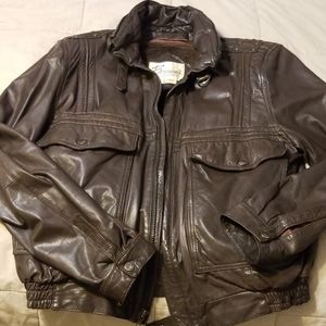 Chocolate brown vintage leather jacket